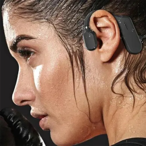 sweaty lady with waterproof Melody Buds